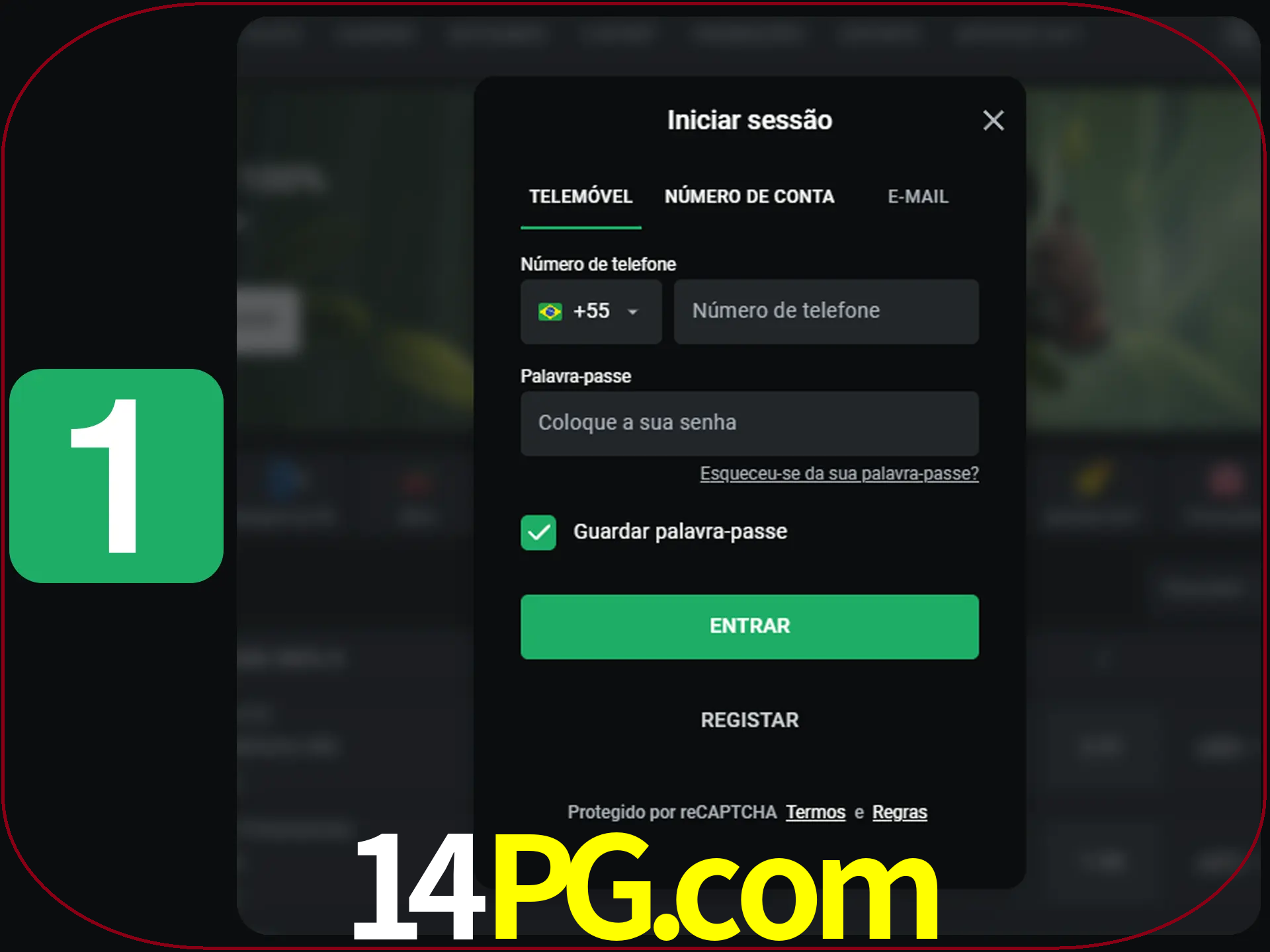 Clique no botão Entrar.